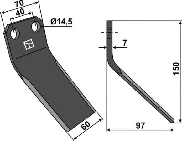 Rotorzinken 150x70mm